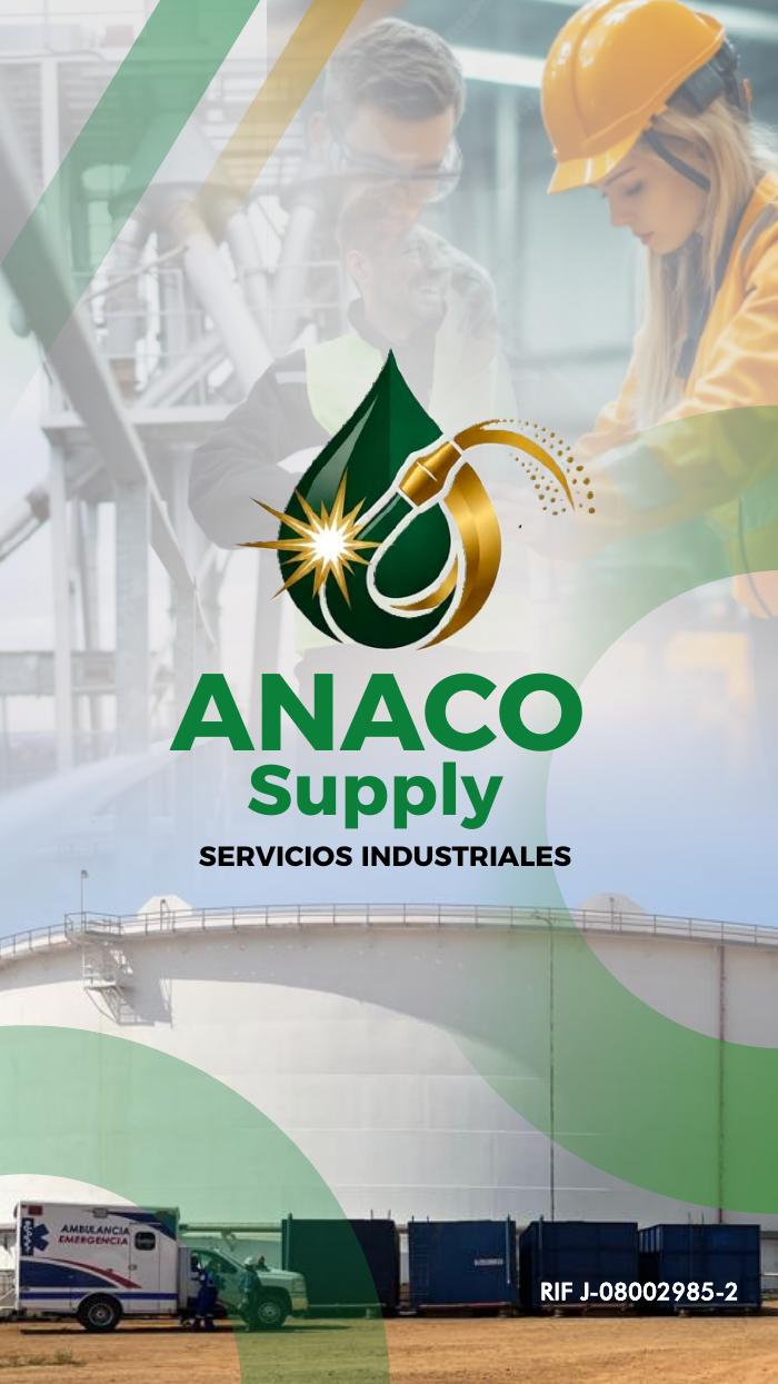 Portada del brochure corporativo de Anaco Supply, C.A.