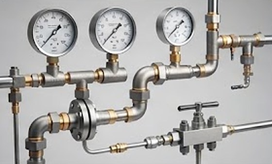 Precision industrial pressure gauges with threaded connections