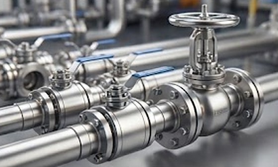 Steel industrial ball and gate valves